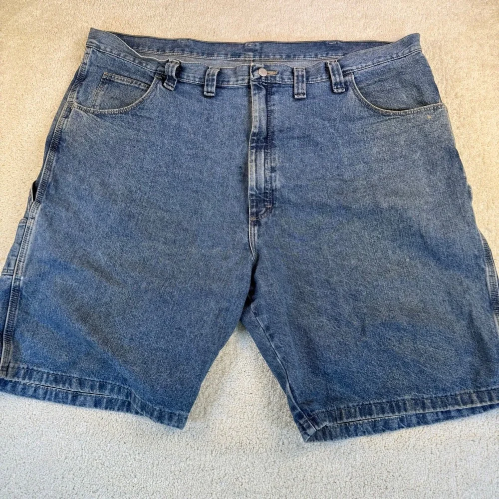 Wrangler Carpenter Denim Shorts Mens Size 44 Blue Relaxed Fit Utility
